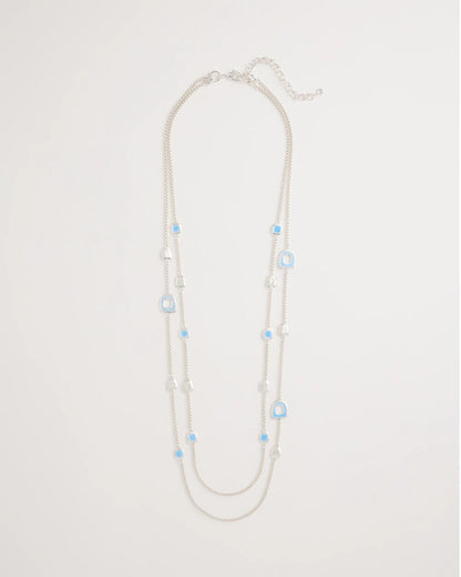 Chico's Deals - Sea Glass Inspired Charm Necklace Blue