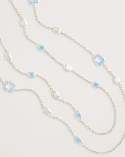 Chico's Deals - Sea Glass Inspired Charm Necklace Blue