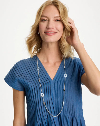 Chico's Deals - Sea Glass Inspired Charm Necklace Blue