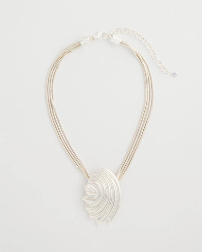 Chico's Trusted - Silvertone Shell Pendant Silver