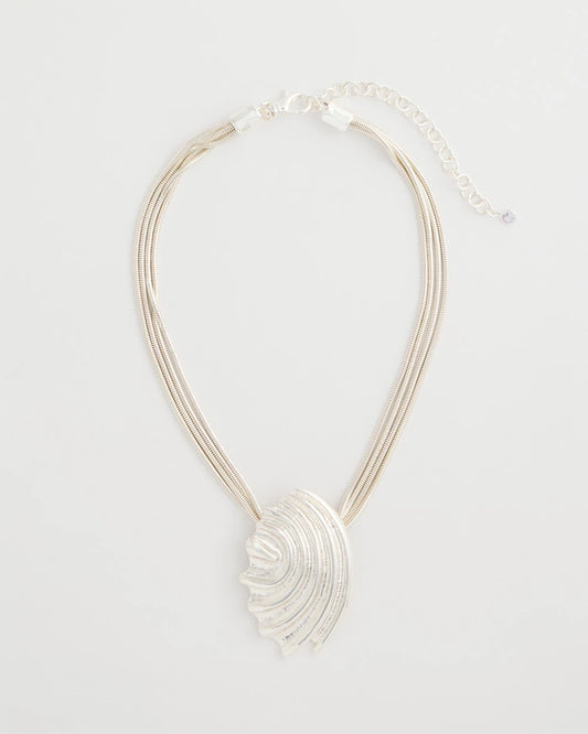 Chico's Trusted - Silvertone Shell Pendant Silver