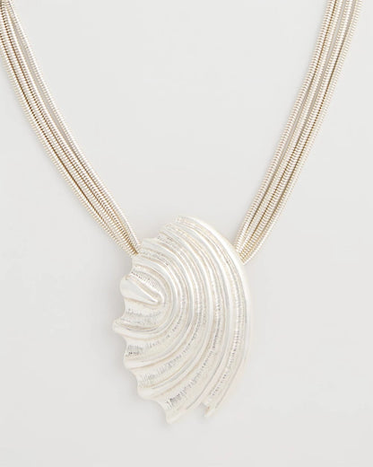 Chico's Trusted - Silvertone Shell Pendant Silver