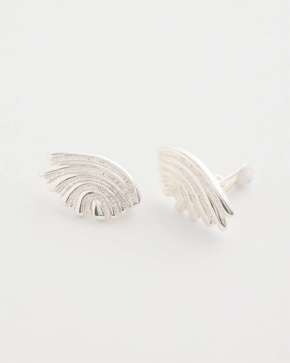 Chico's Hot Sale - Silvertone Shell Clip-On Earrings Silver