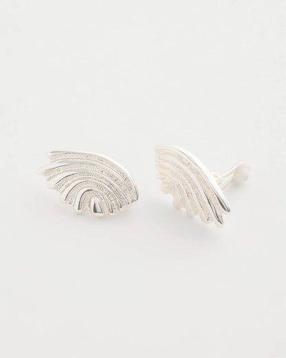 Chico's Hot Sale - Silvertone Shell Clip-On Earrings Silver