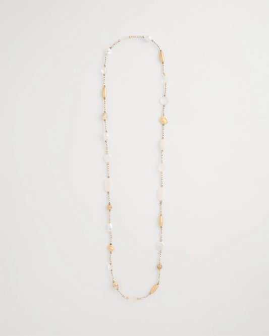 Chico's Signature - Neutral Shell Long Necklace Neutral