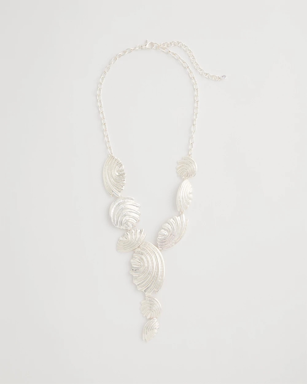 Chico's Classic - Silvertone Shell Charm Y-Necklace Silver