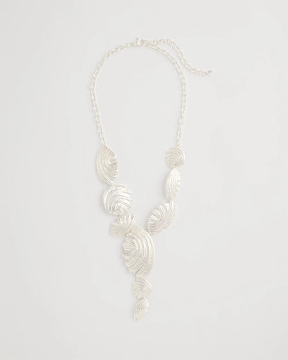 Chico's Classic - Silvertone Shell Charm Y-Necklace Silver