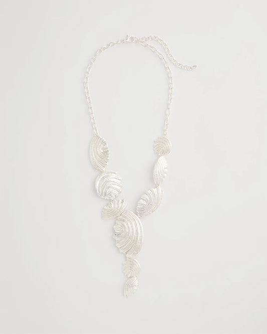 Chico's Classic - Silvertone Shell Charm Y-Necklace Silver