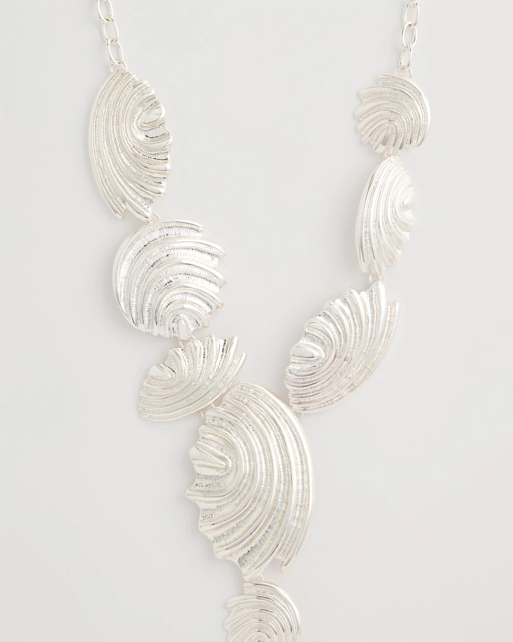 Chico's Classic - Silvertone Shell Charm Y-Necklace Silver