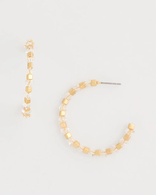 Chico's Hot Sale - Sea Foam Hoop Earrings White/Gold