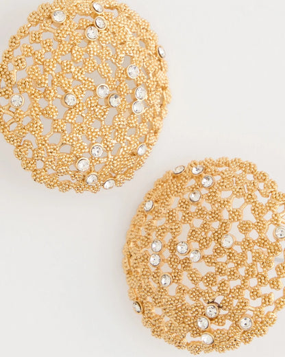Chico's Latest - Sea Foam Medallion Stud Earrings Gold