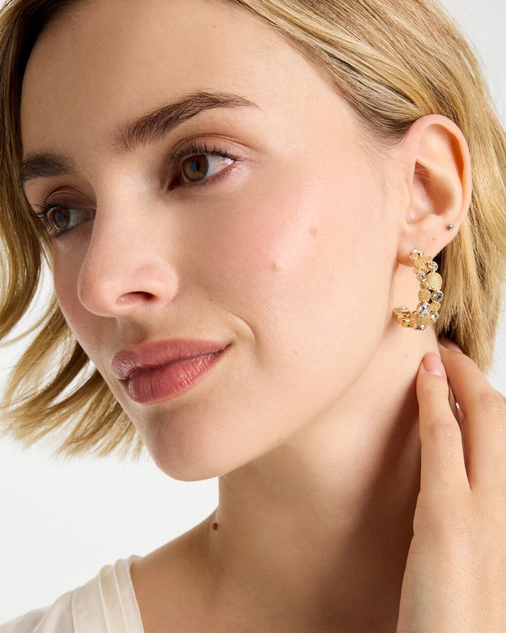 Chico's Sale - Sea Foam Hoop Earrings Gold