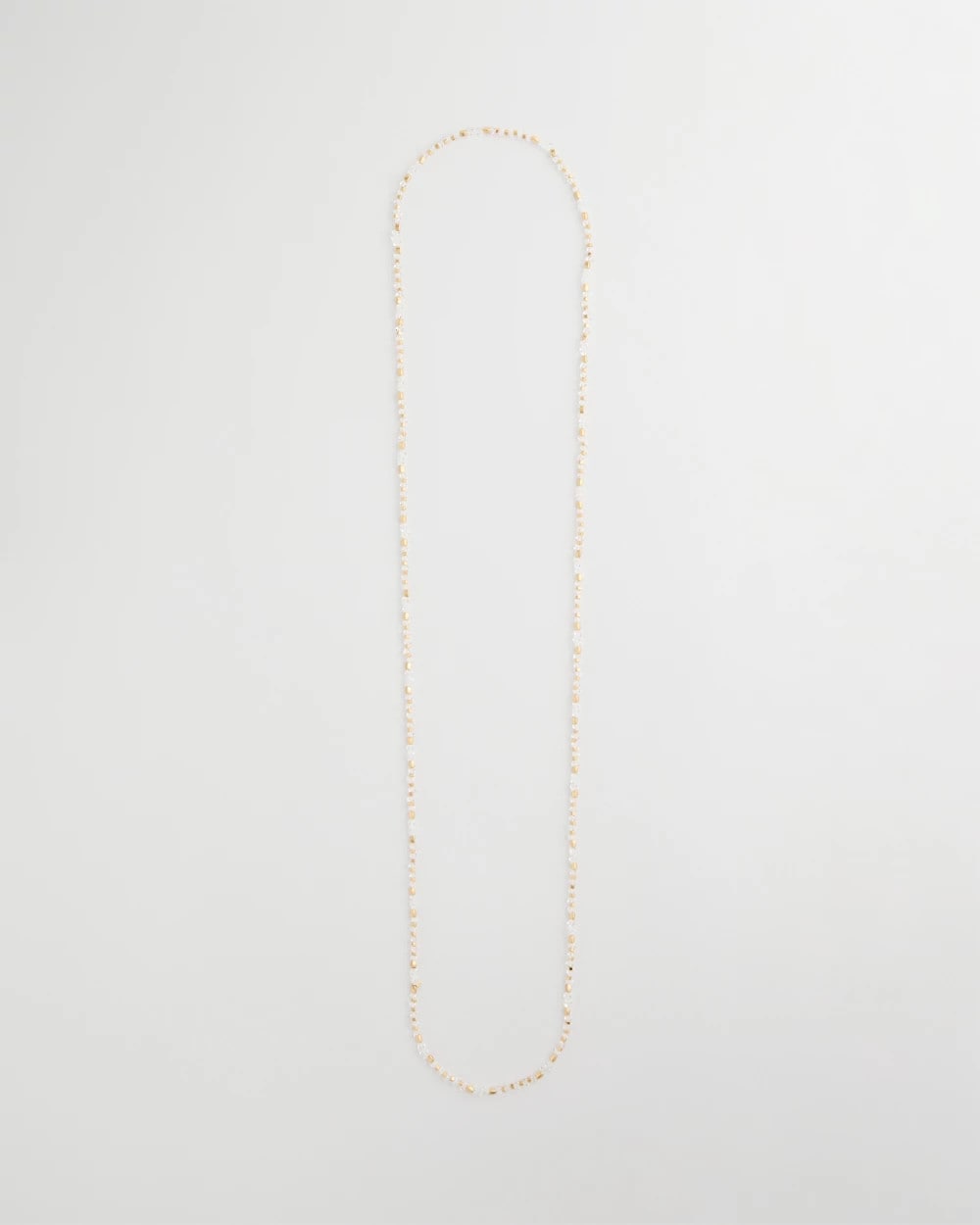 Chico's Everyday - Sea Foam Long Single-Strand Necklace White/Gold