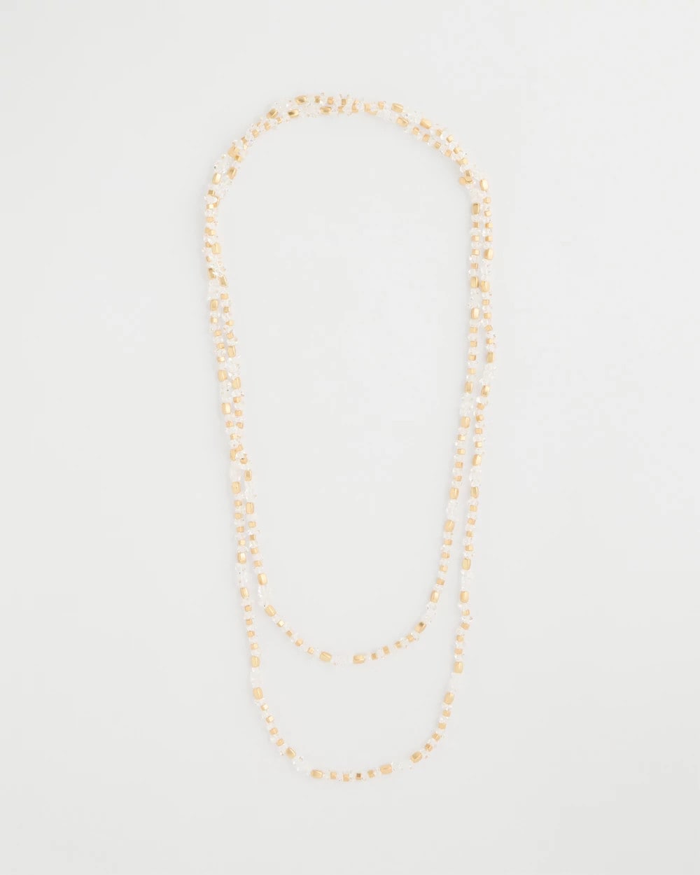 Chico's Everyday - Sea Foam Long Single-Strand Necklace White/Gold