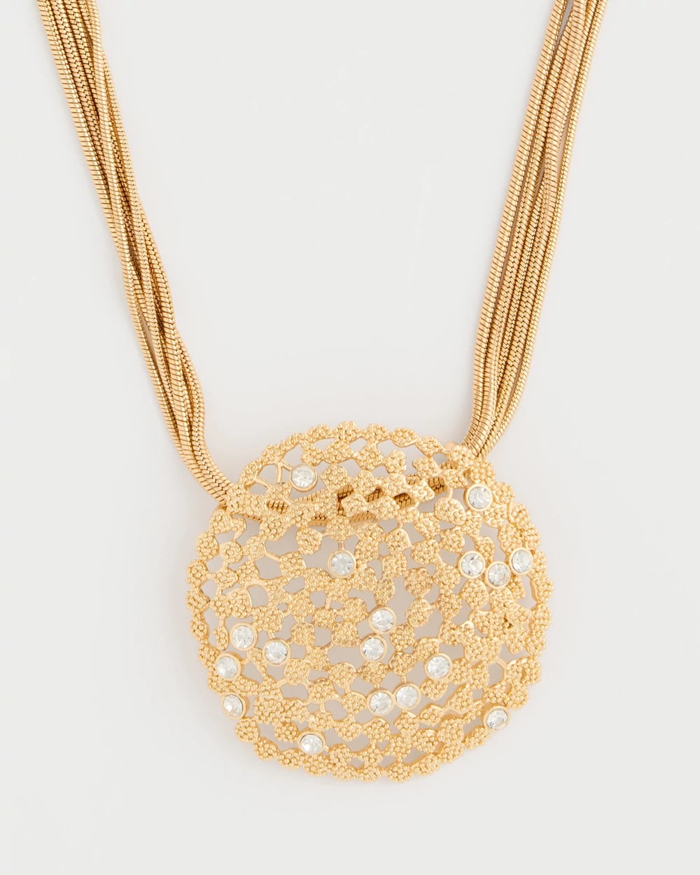 Chico's Hot Sale - Sea Foam Medallion Pendant Necklace Gold