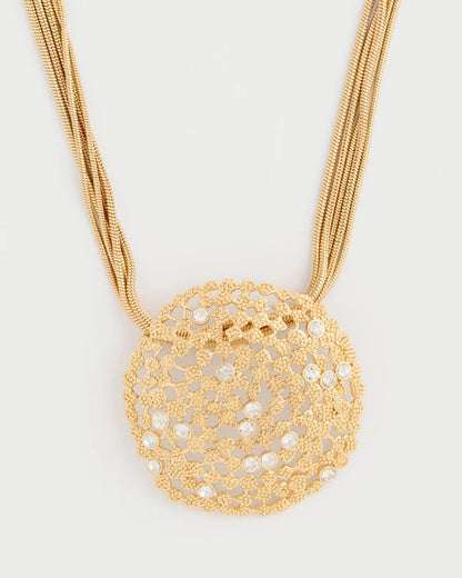 Chico's Hot Sale - Sea Foam Medallion Pendant Necklace Gold