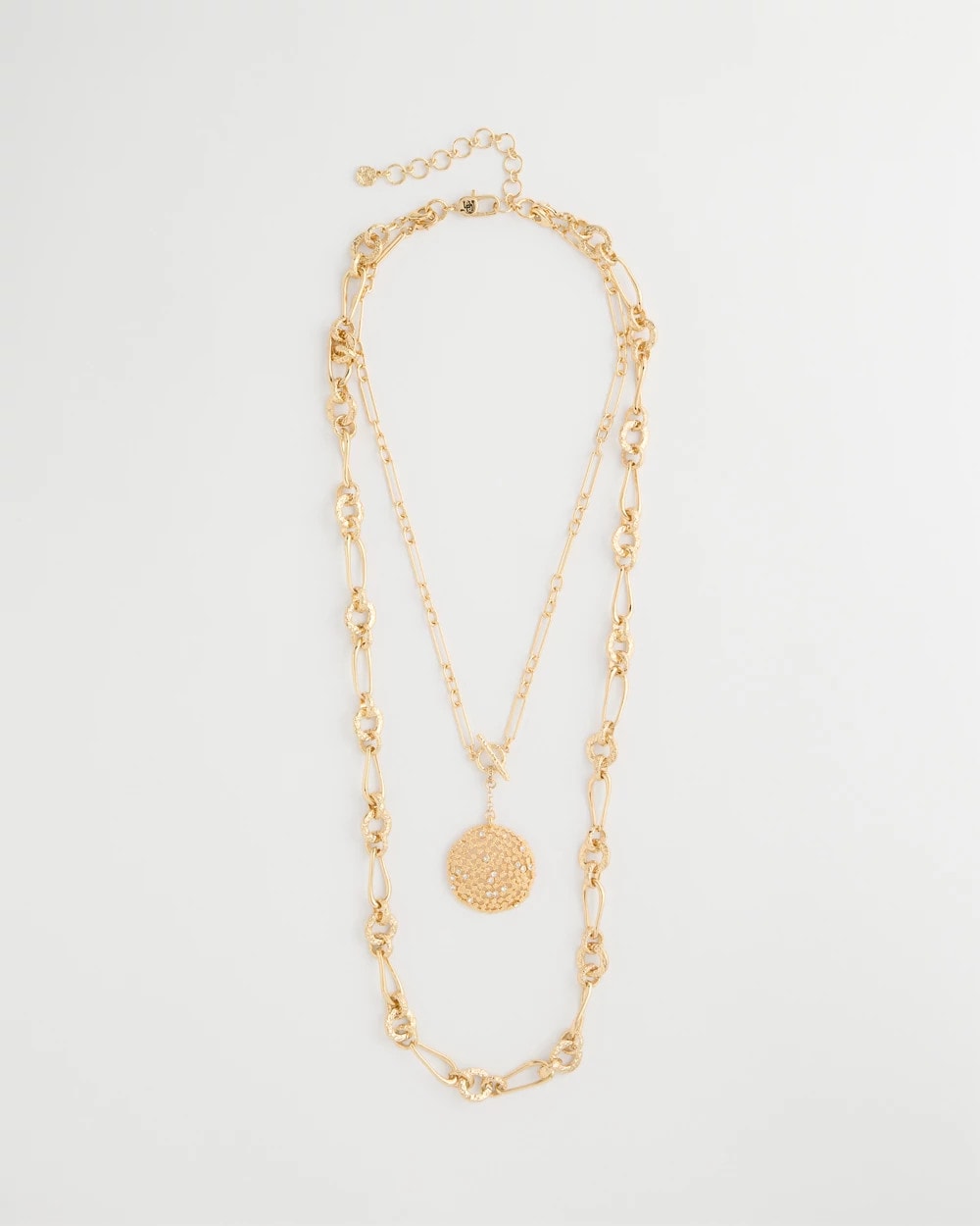Chico's Exclusive - Sea Foam Medallion Double-Strand Pendant Necklace Gold