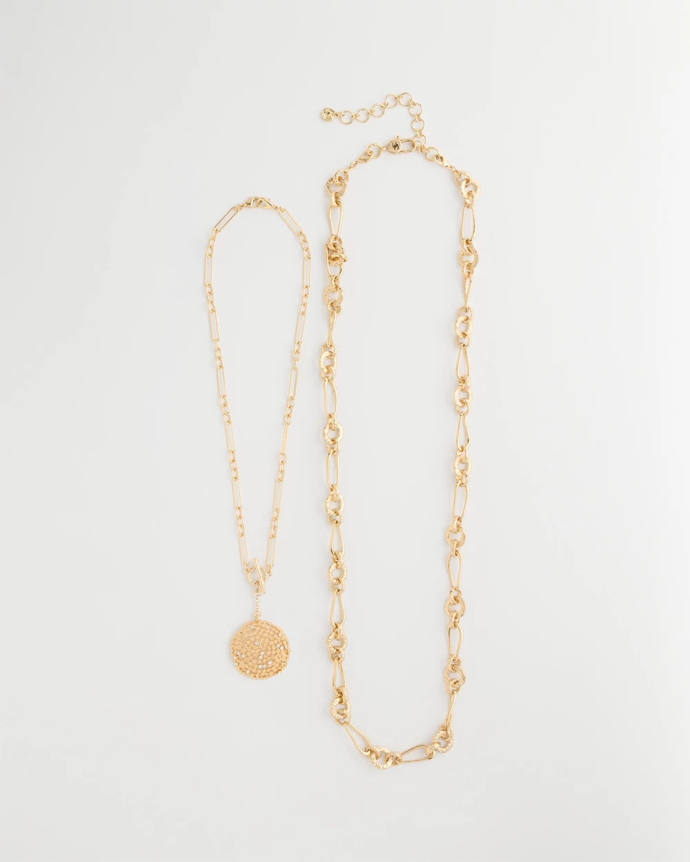 Chico's Exclusive - Sea Foam Medallion Double-Strand Pendant Necklace Gold