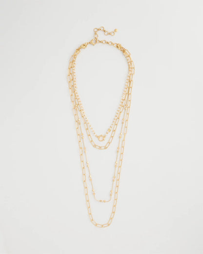 Chico's Quality - Sea Foam Multi-Strand Convertible Necklace Gold
