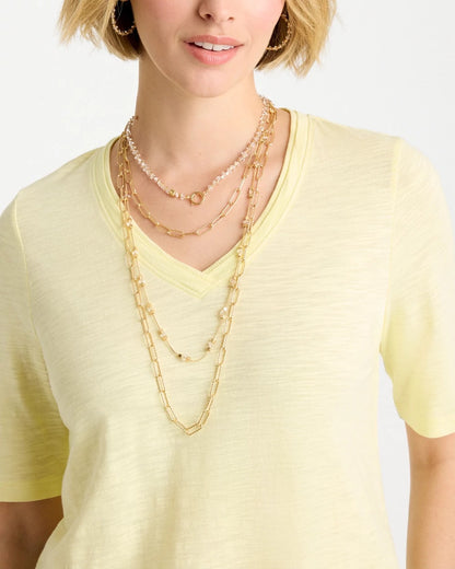 Chico's Quality - Sea Foam Multi-Strand Convertible Necklace Gold
