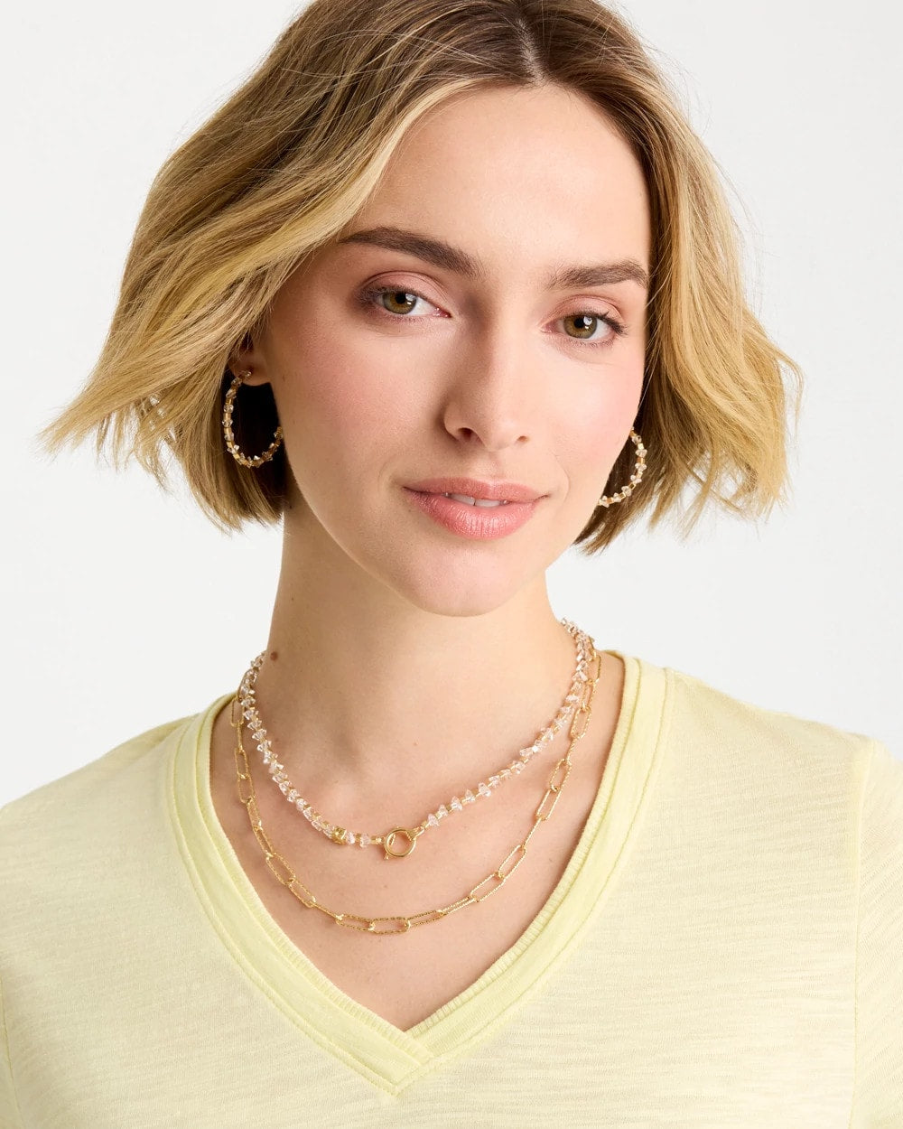Chico's Quality - Sea Foam Multi-Strand Convertible Necklace Gold