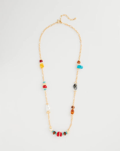 Chico's Value - Mixed-Media Long Beaded Necklace Multi