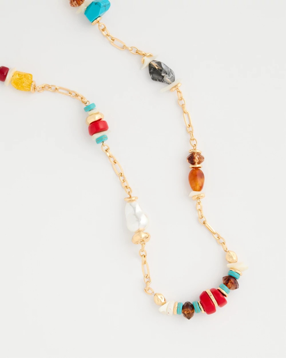 Chico's Value - Mixed-Media Long Beaded Necklace Multi