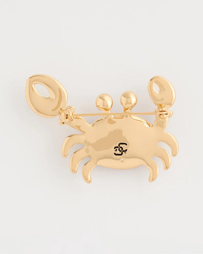 Chico's Trending - Americana Faux Diamond Crab Brooch Red