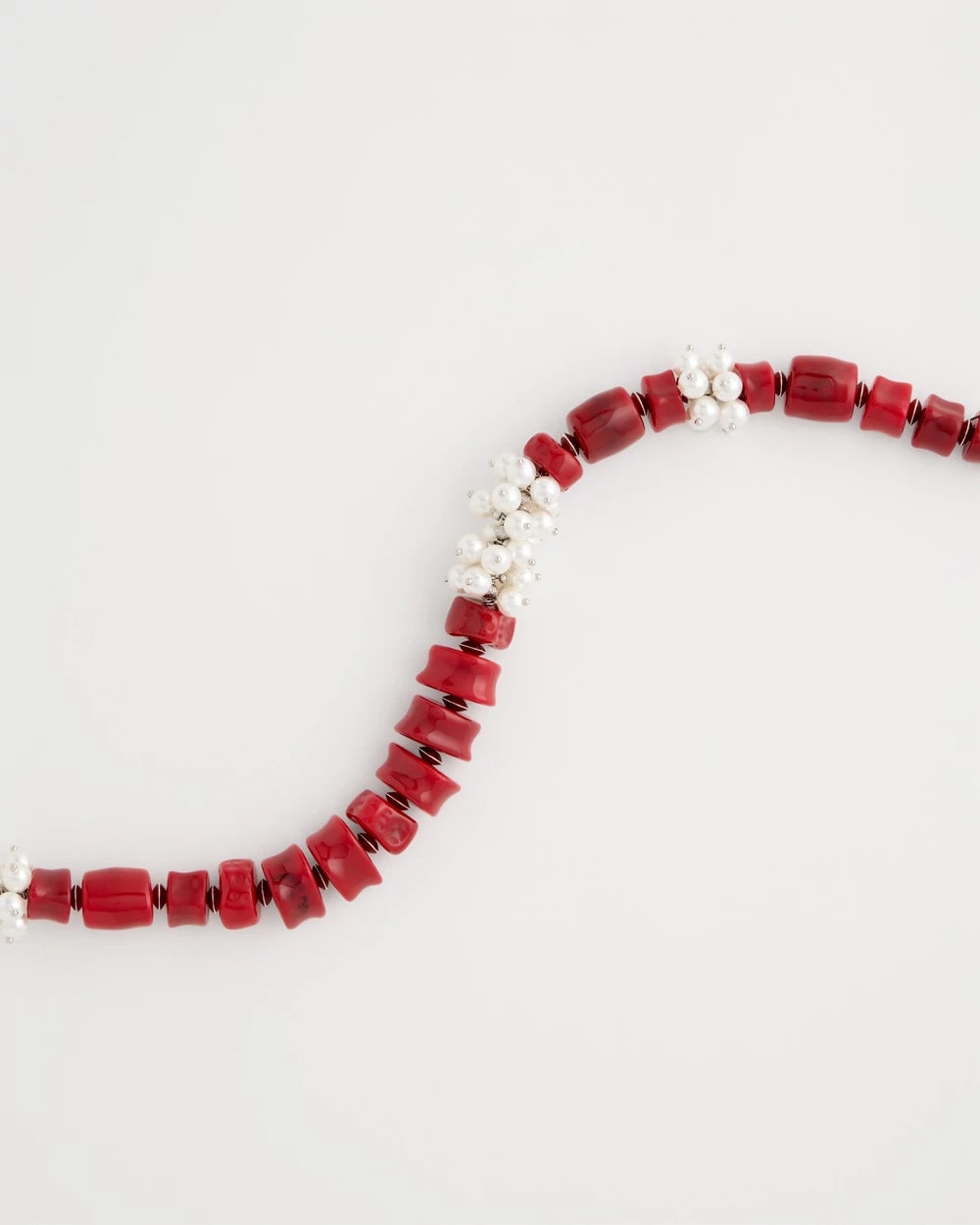 Chico's New - Red Resin Pearlescent Short Necklace Red