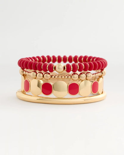 Chico's Deals - Red Beaded Stretch Bracelet Red