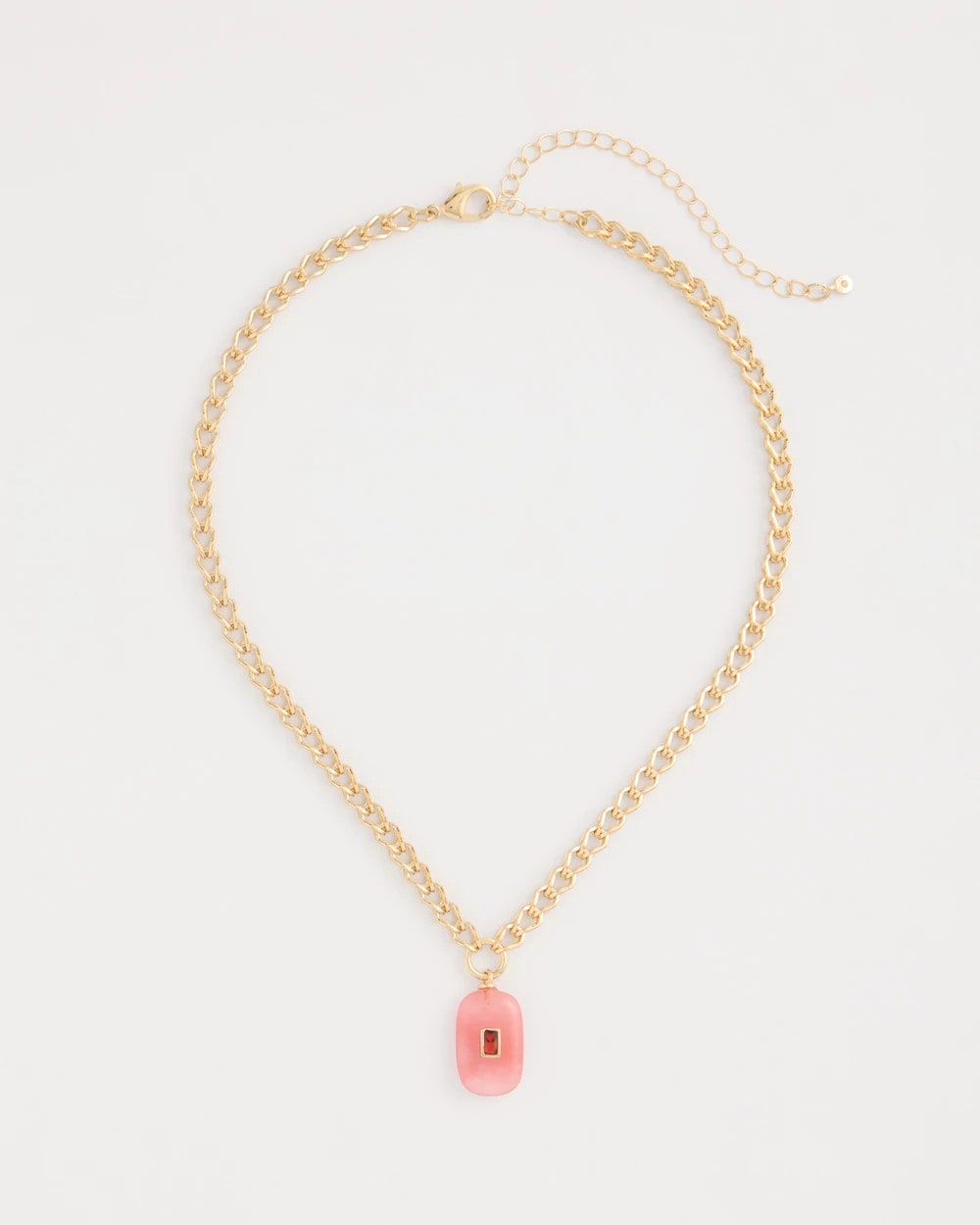 Chico's Premium - Coral Agate Short Pendant Necklace Coral