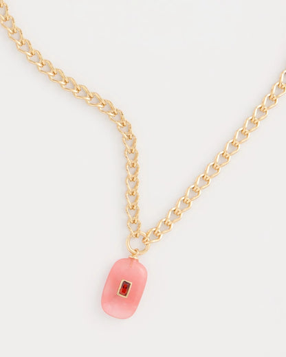 Chico's Premium - Coral Agate Short Pendant Necklace Coral