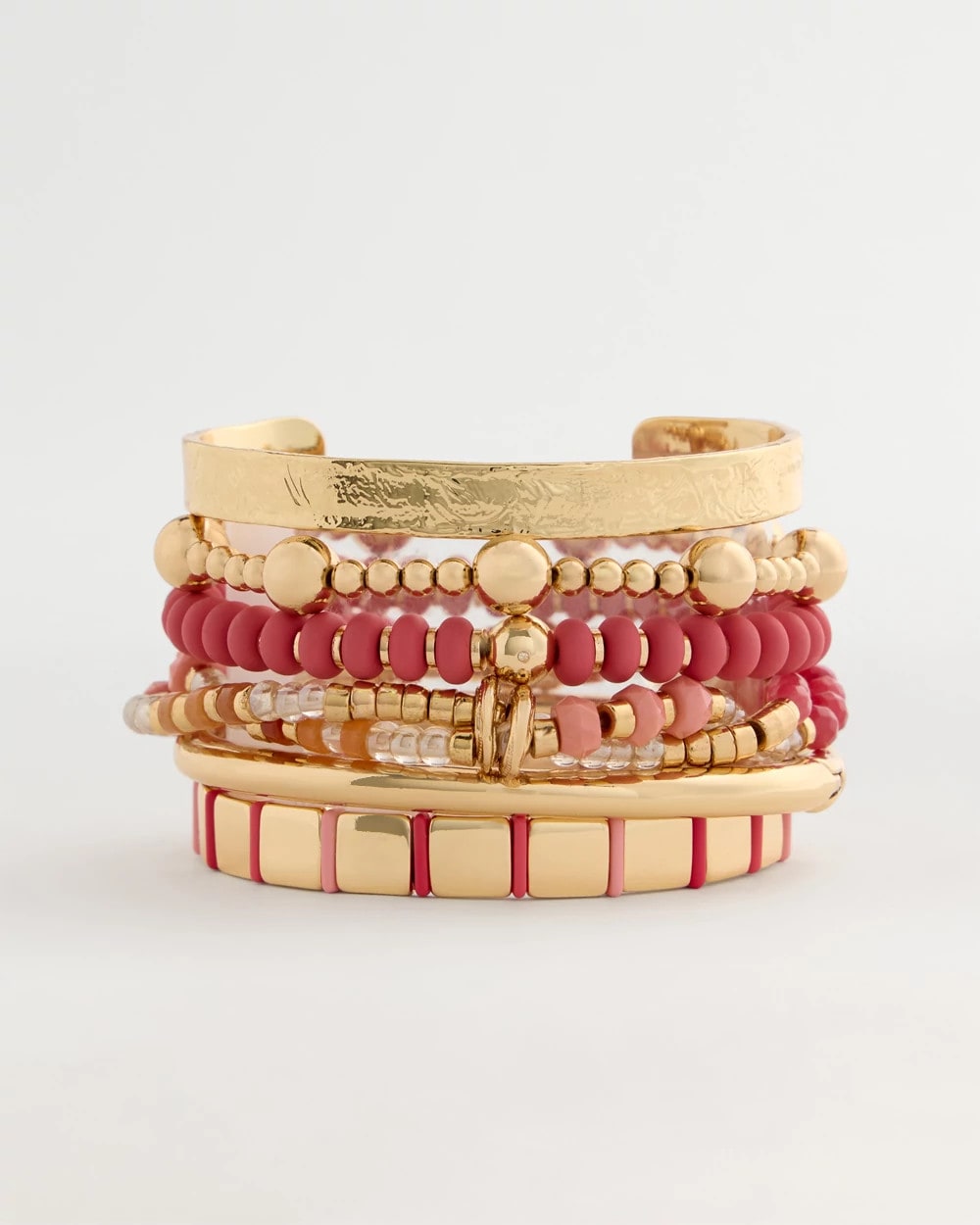 Chico's Trending - Aventurine Jade Stone Stretch Bracelet Coral