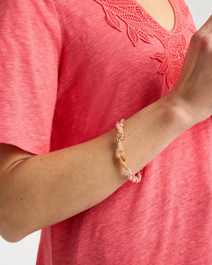 Chico's Trending - Aventurine Jade Stone Stretch Bracelet Coral