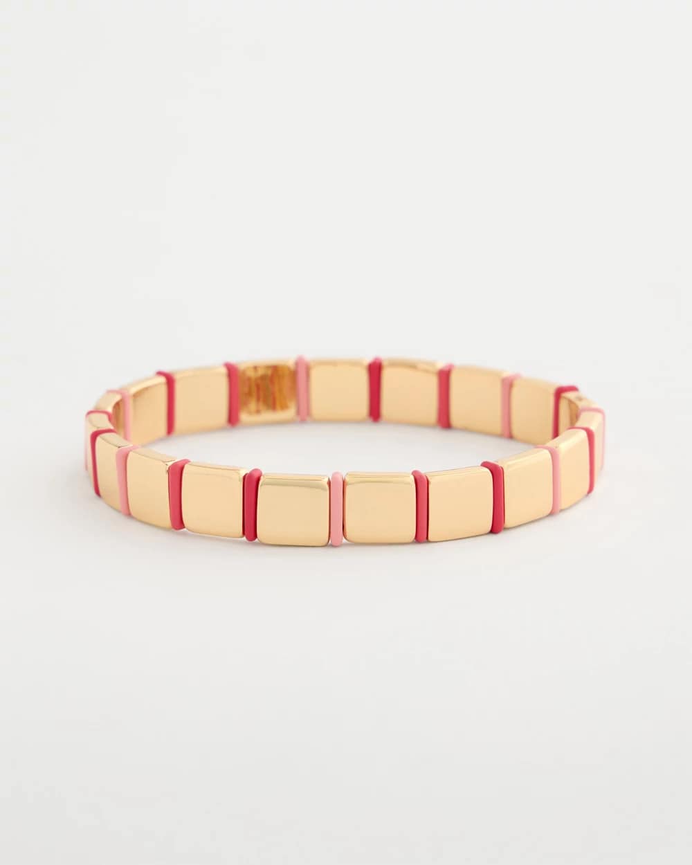 Chico's Exclusive - Glam Goldtone Slice Stretch Bracelet Coral