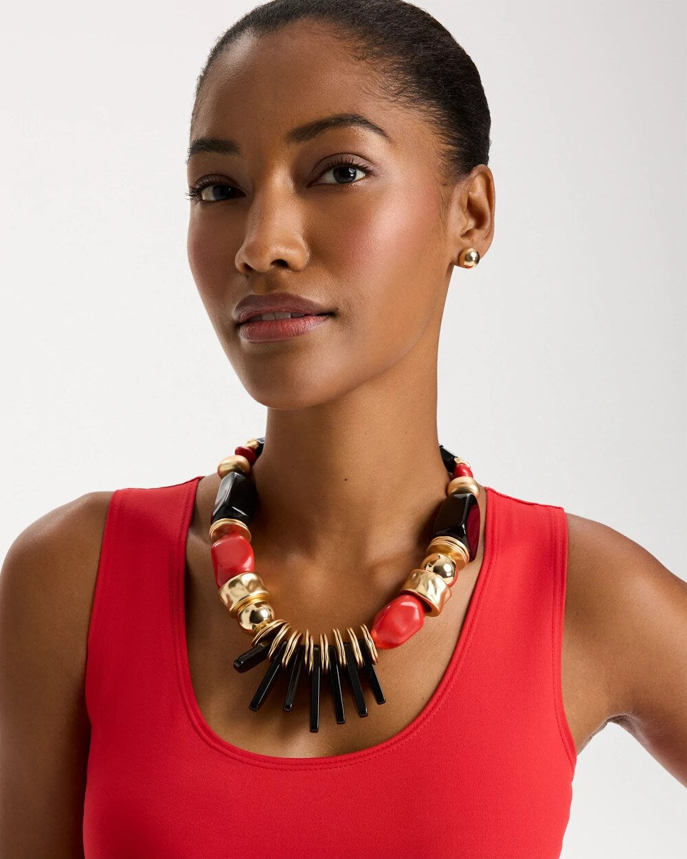 Chico's Classic - Chico's Originals Mixed-Media Bib Necklace Multi