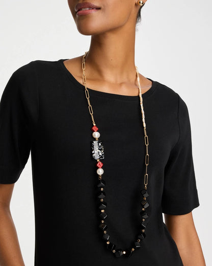 Chico's Great Value - Asymmetrical Long Single-Strand Necklace Multi