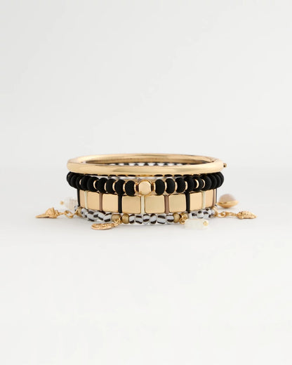 Chico's Quality - Black Round Stretch Bracelet Black