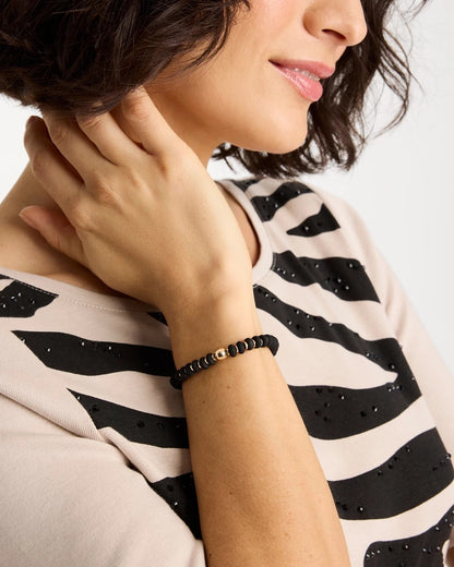 Chico's Quality - Black Round Stretch Bracelet Black