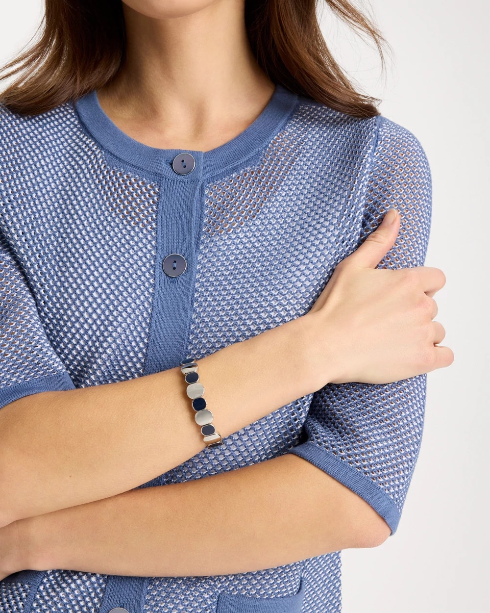 Chico's Hot Sale - Navy Resin Glam Stretch Bracelet Navy