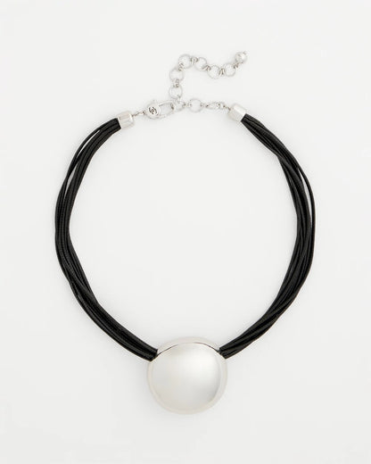 Chico's Hot Sale - Silver Pendant Cord Necklace Silver