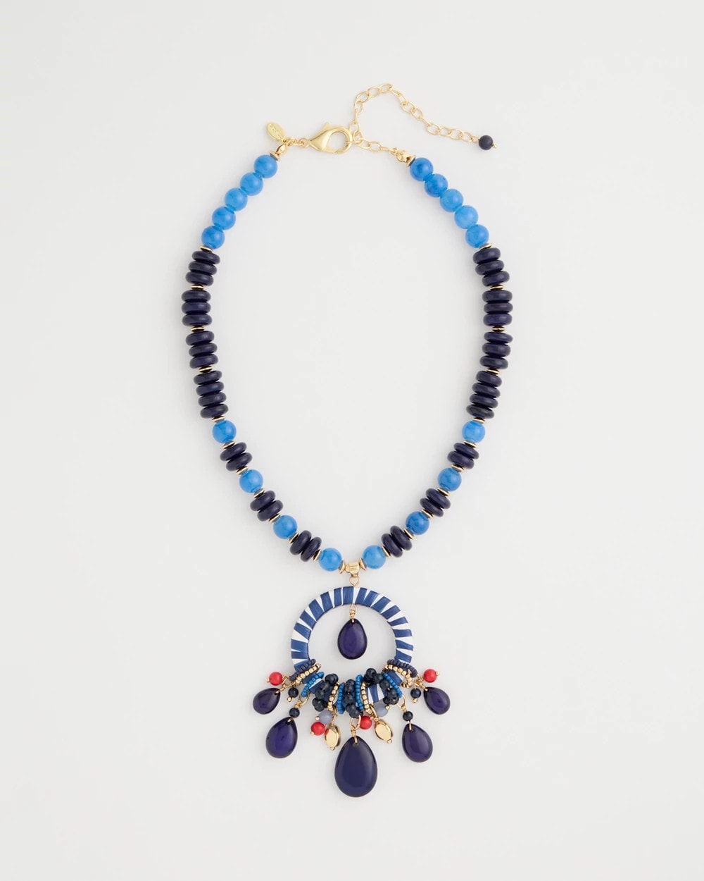 Chico's Top Pick - Americana Mixed Media Pendant Necklace Multi