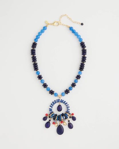 Chico's Top Pick - Americana Mixed Media Pendant Necklace Multi