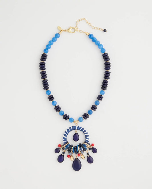 Chico's Top Pick - Americana Mixed Media Pendant Necklace Multi