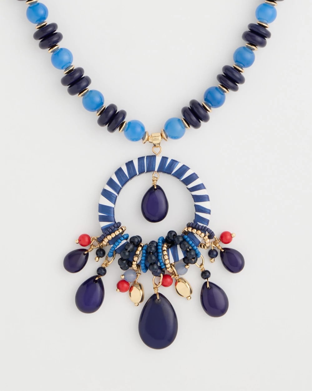 Chico's Top Pick - Americana Mixed Media Pendant Necklace Multi