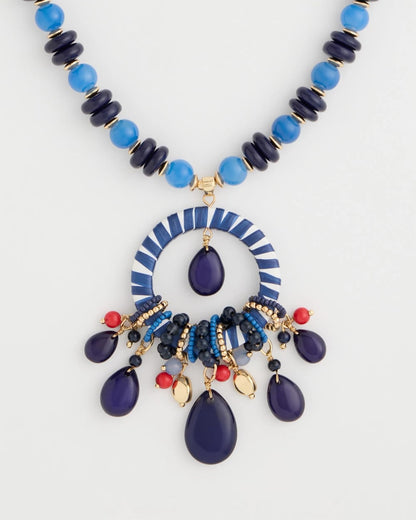 Chico's Top Pick - Americana Mixed Media Pendant Necklace Multi