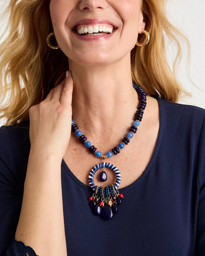 Chico's Top Pick - Americana Mixed Media Pendant Necklace Multi