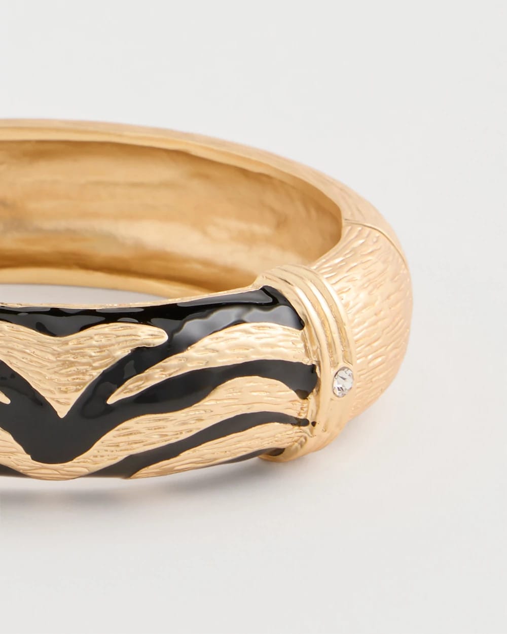 Chico's New - Tiger Hinge Cuff Bracelet Black/Gold