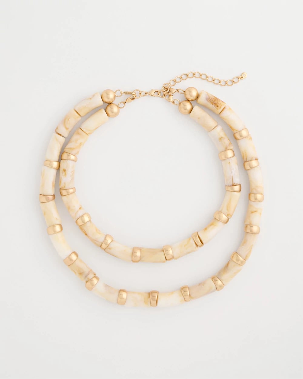Chico's Smart Buy - White Beaded Double-Strand Necklace White