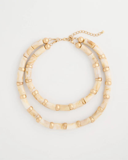 Chico's Smart Buy - White Beaded Double-Strand Necklace White